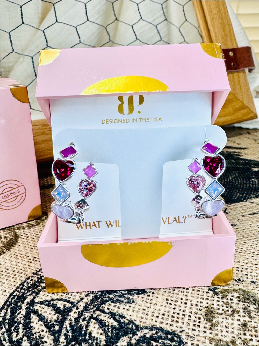 Bomb Party - Summer Jewel Candy Heart Hoops 2026 - Worldly Opulence